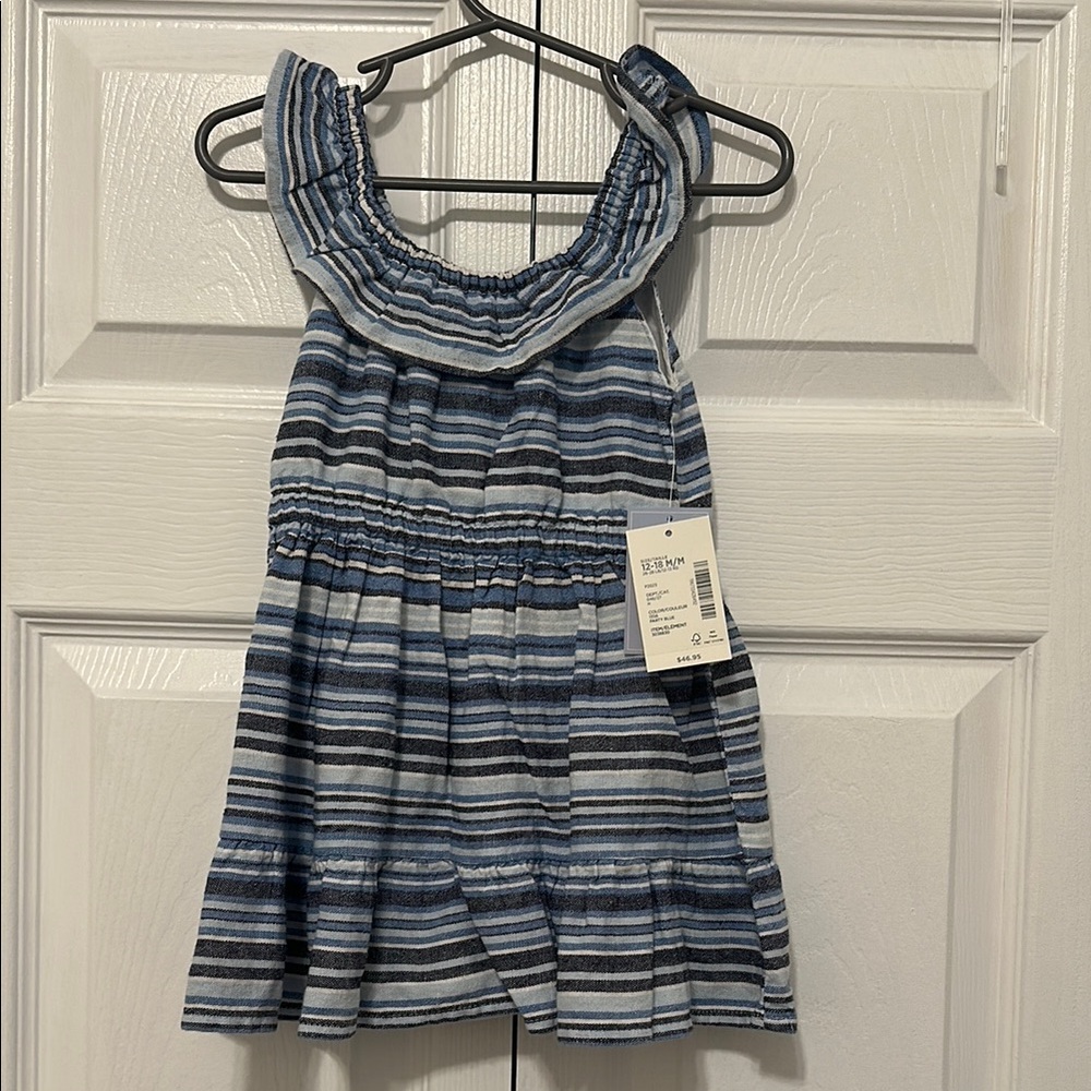 GYMBOREE striped Blue and White Sleeveless Dress